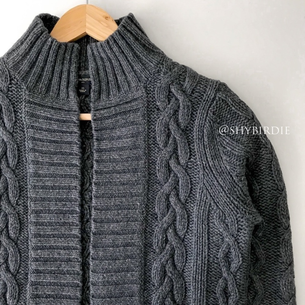 Banana Republic Wool Open Front Mock Neck Cardigan S Excellent Condition